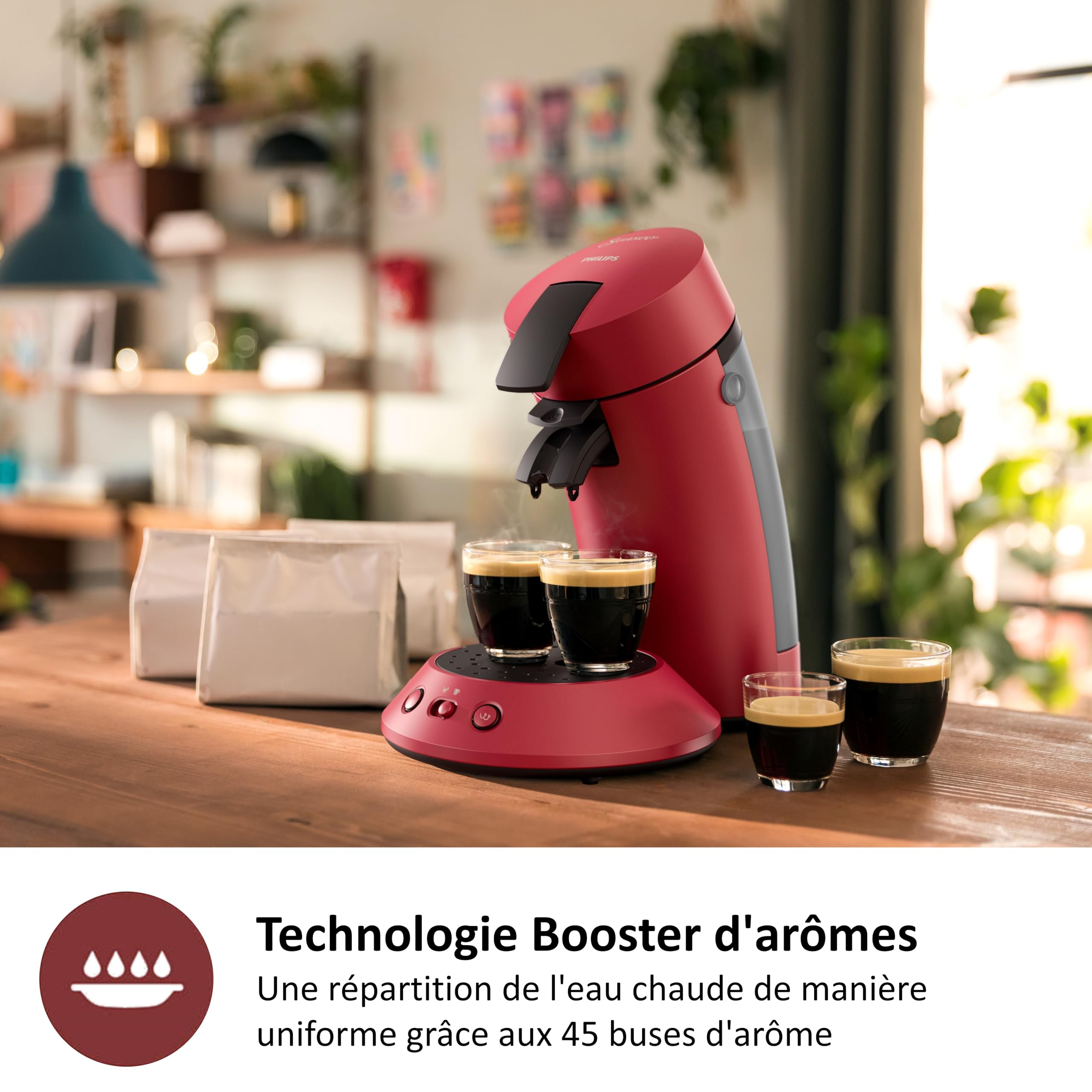Machine à café à dosettes SENSEO Original Plus – Rouge | CSA210/91