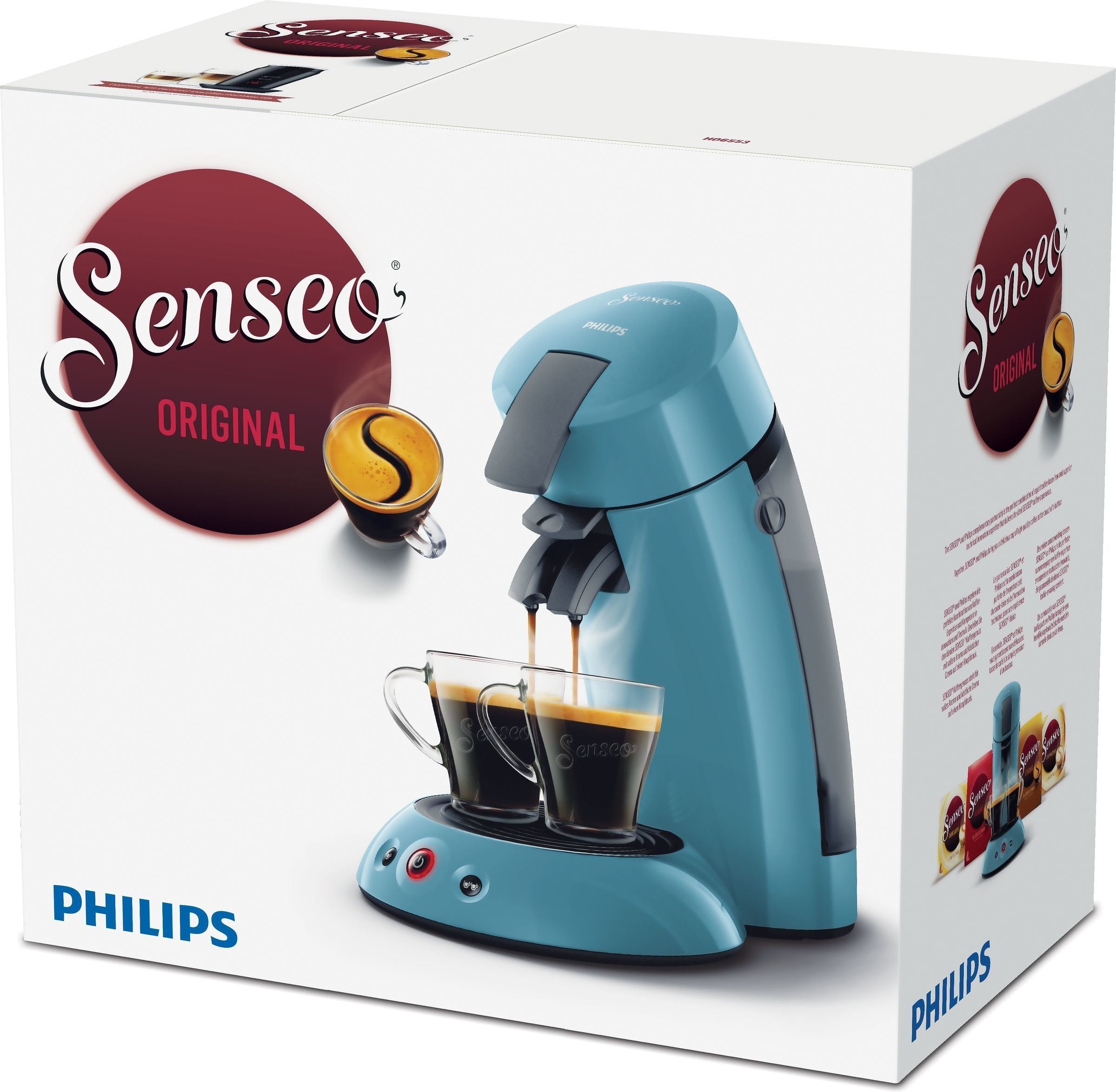 Machine à café à dosettes SENSEO Original HD6553/21 – Bleu, 0,7 L, 1450 W